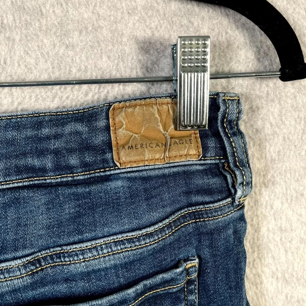 American Eagle‎ Outfitters Skinny Jeans Womens 8 Blue Denim Cotton Distressed